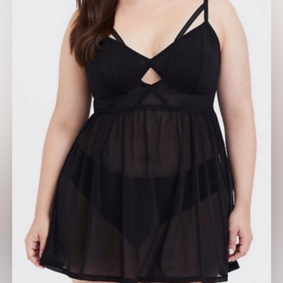 torrid Other - Torrid Black Strappy Mesh Babydoll SZ 2X